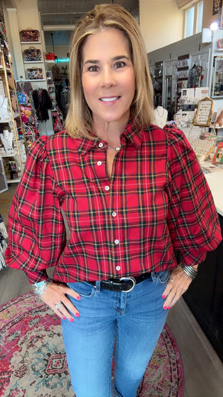 PATSY PLAID TOP 17115