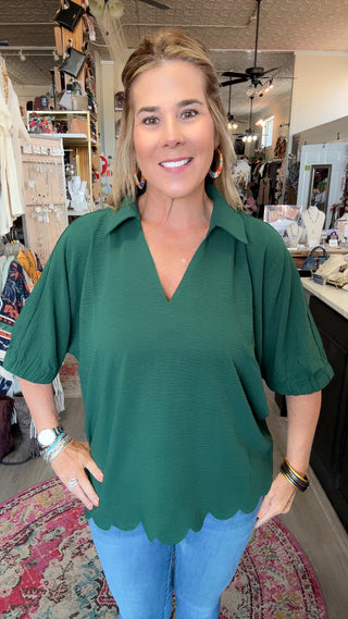 ADALINE GREEN TOP 16525