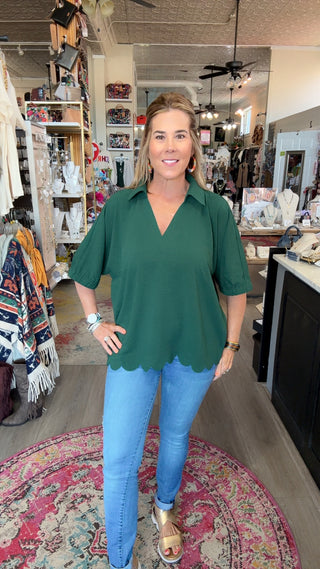 ADALINE GREEN TOP 16525