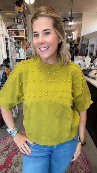 RAMONA OLIVE SWEATER TOP 8349