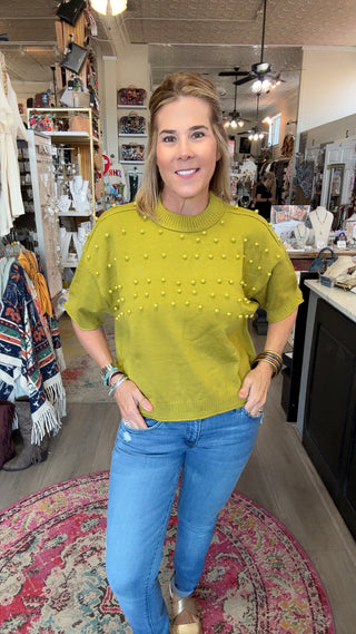 RAMONA OLIVE SWEATER TOP 8349