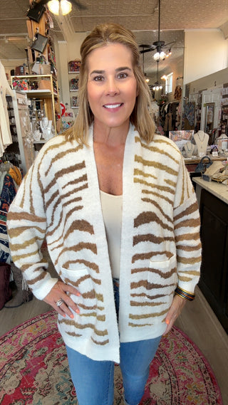 TRINNA ZEBRA CARDIGAN 62063