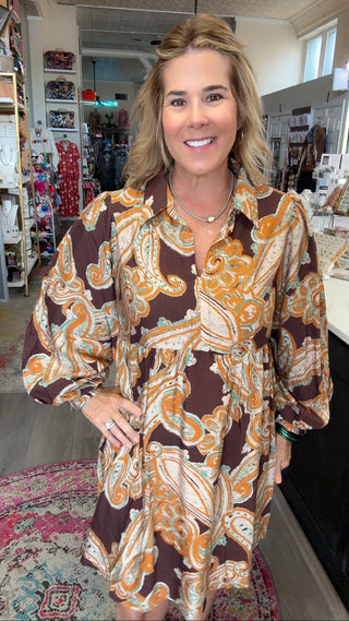 ANIKA PAISLEY DRESS 50036