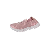 Pink woven sneaker on a white background