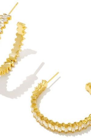 KENDRA SCOTT JULIETTE EARRINGS; GOLD WHITE CRYSTAL