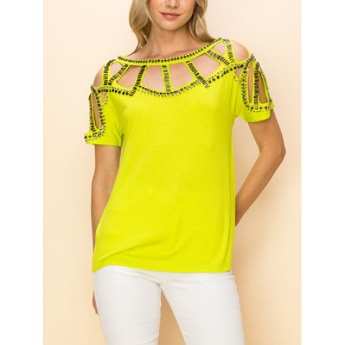 VOCAL STUDDED CUTOUT in LIME 3148