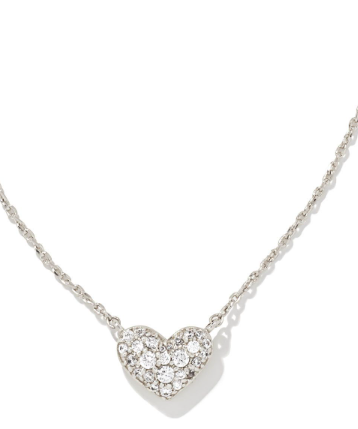 KENDRA SCOTT ARI PAVE CRYSTAL HEART EARRINGS / NECKLACE