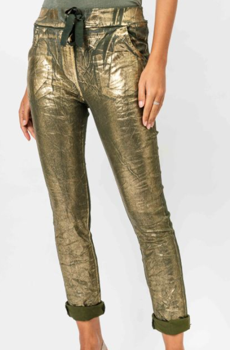 MADE IN ITALY GOLD FOIL JEGGING