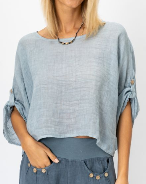 MADE IN ITALY LINEN TOP 2979