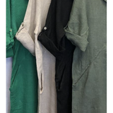 MADE IN ITALY LINEN COLLAR DRESS 7024