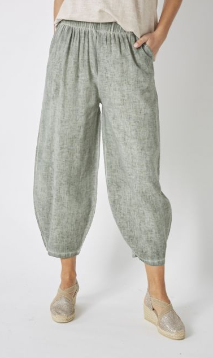 MADE IN ITALY 3/4 LINEN PANT 9905