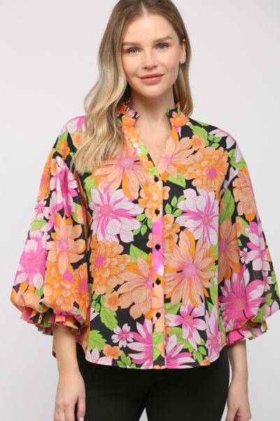 BUBBLE SLEEVE TOP 24028