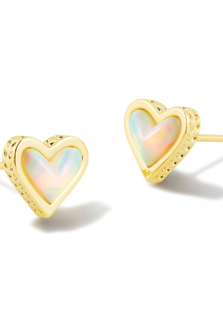 Kendra Scott Ari Heart Gold Stud Earrings