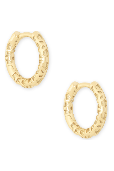 X KENDRA SCOTT MAGGIE gold HUGGIE EARRINGS