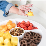 divided tray with fruit
