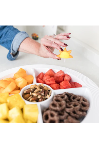 divided tray with fruit