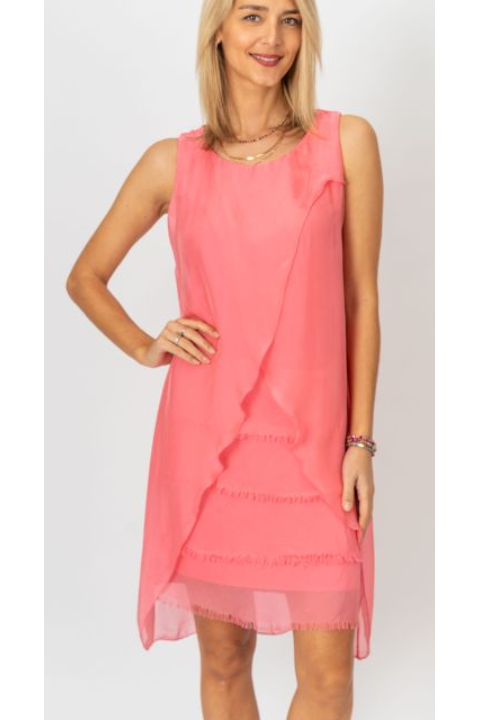 TIRED SILK DRESS 65930