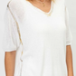 GOLD TRIM TOP N0288 ONE SIZE WHITE