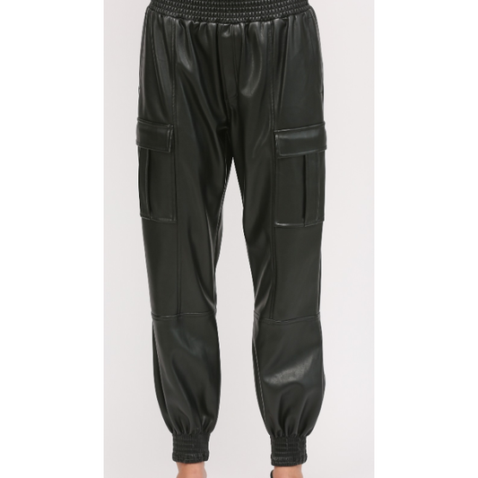 FAUX BLACK JOGGER PANT