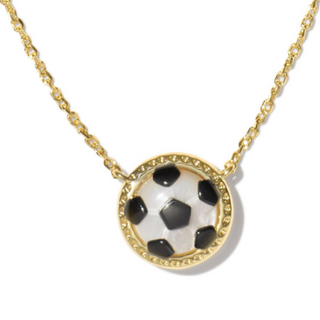 Necklace with a soccer ball pendant on a white background
