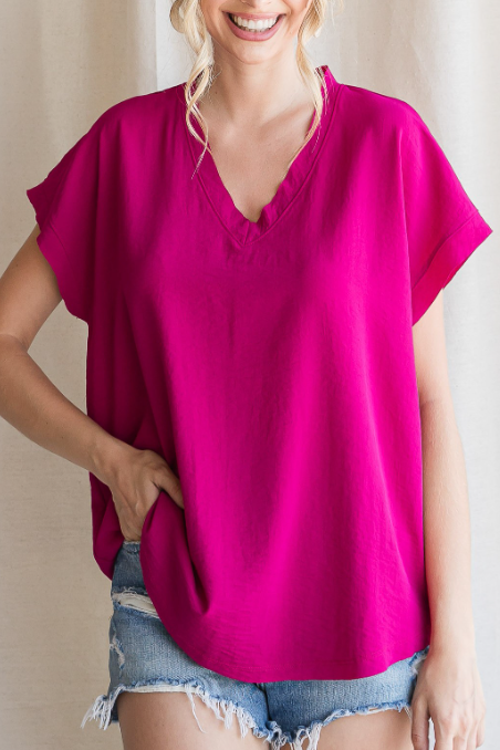POLY TOP in MAGENTA 10482