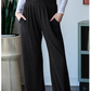 BLACK RIBBED PANT 6825