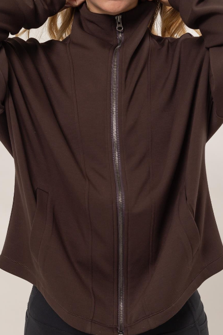 ZIP UP JACKET in CHOCOLATE BROWN 989