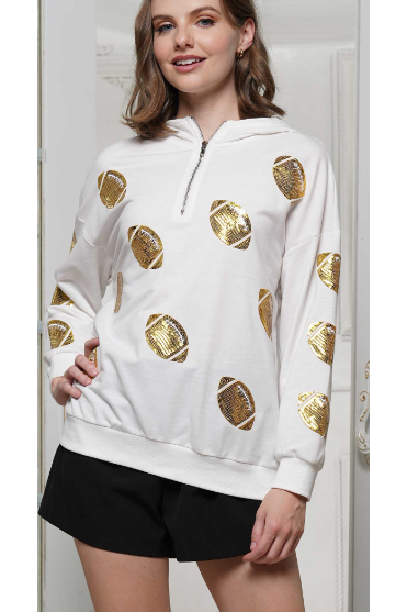 WHITE & GOLD FOOTBALL TOP