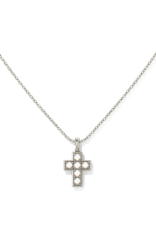 KENDRA SCOTT PEARL CROSS NECKLACE