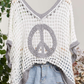 CROCHET PEACE SIGN in GREY 40165
