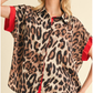 Satin Leopard Print Button Up Top