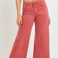 RISEN HIGH RISE WIDE PANT CROP in BRICK 5506