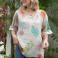 LEAF LINEN TOP in WHITE