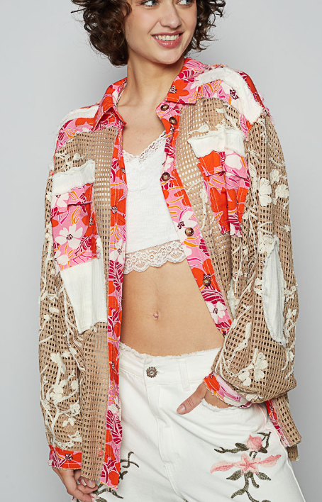 MESH w/FLORAL TOP