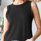 BLACK RIBBED TANK