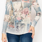 LONG SLEEVED MESH TOP w/SPARKLY DETAILS