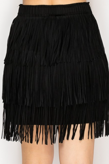SHORT FRINGE SKIRT