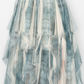 LINED TIERED MESH SKIRT in DENIM
