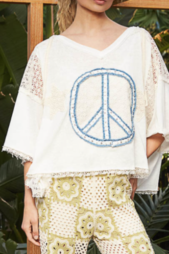PEACE TOP in OFF WHITE 528