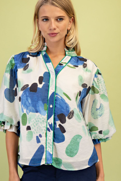 PAINT SPLOTCH TOP in GREEN