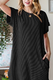 RIBBED DRESS in BLACK 6807