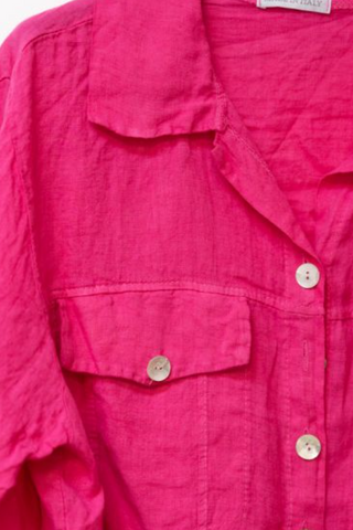 MADE IN ITALY LINEN FRAY EDGE JACKET 2233