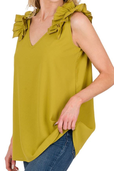 2696 TOP in OLIVE MUSTARD