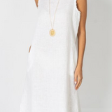 MADE IN ITALY LINEN LONG DRESS 1836 WHITE