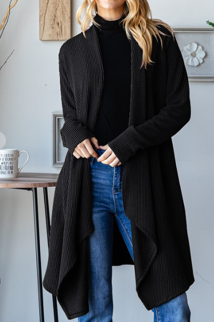 RIBBED JACKET in BLACK 6748