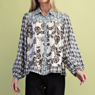 TOP in BLACK PATTERN 1473