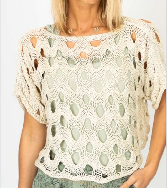 BEIGE OPEN KNIT 16880