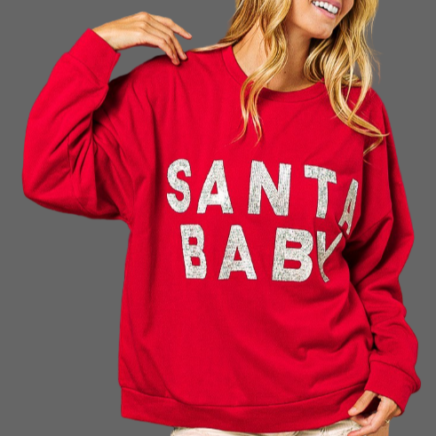 SANTA BABY TOP in RED 8232