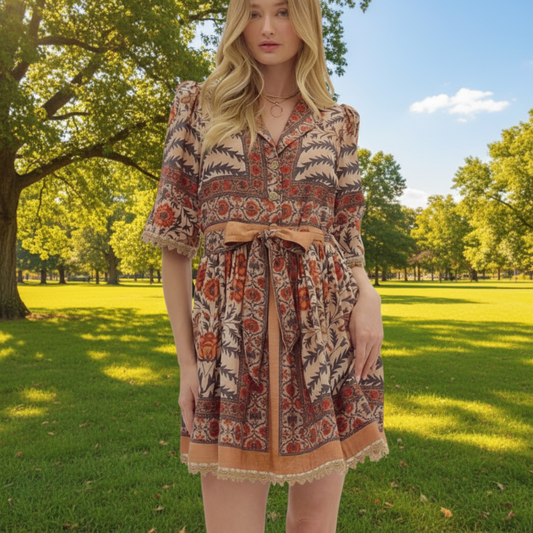 PRINT DRESS 27993