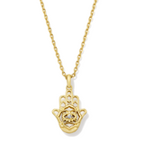 KENDRA SCOTT HAMSA SHORT PENDANT NECKLACE GOLD